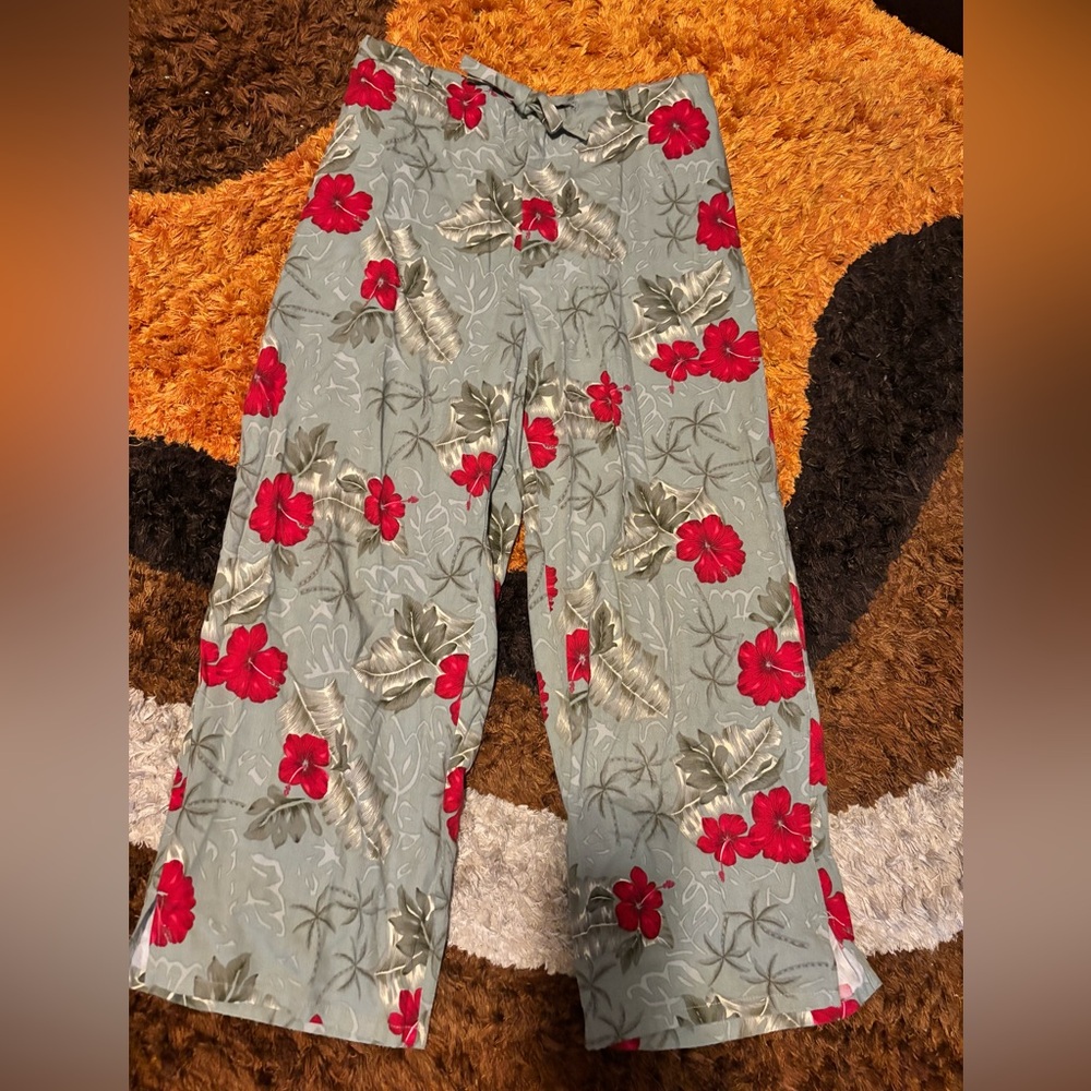 Tiki Reef Club, Hibiscus Print, Pants